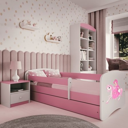 Kocot Kids Barnsäng - Babydreams Rosa - Princess On Horse 180x80 Cm - Litenleker
