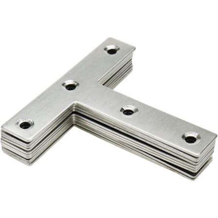 T Beslag Reparationsplade i Rustfrit Stål - 10 stk.