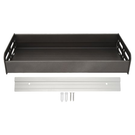 Grå Flydende Hylder Rum Aluminium Vægmonteret Dekorativ Opbevaring til Køkken Badeværelse Stue Soveværelse