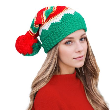 Jouluiset neulotut pipot - Tonttu neulottu Joulupukki neulepipo tupsulla aikuisille ja lapsille