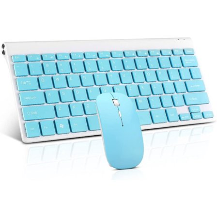 Trådlöst tangentbord och mus-kombination, kompakt tyst trådlöst tangentbord och mus-set 2,4G ultratunt