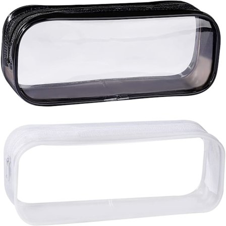 Gennemsigtige penalhuse 2 stk. Gennemsigtig pennepose penalhuse penalhuse klar PVC lynlås brevpapirpose til skolekontorartikler