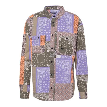 Karl Kani, Shirt Signature Paisley Grijs, Heren, Maat:M