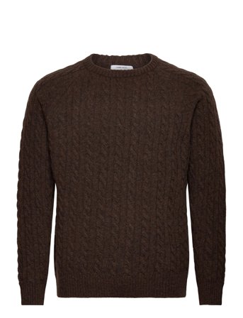 Lindbergh | Lambswool Raglan Cable O-Neck Knit | L