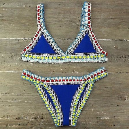 Häcklad baddräkt bikini dam badkläder sexig bandage brasiliansk bikini 2023 baddräkter dam