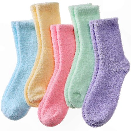 5 par dame hyggelige fleece senge sokker til vintervarme og komfort
