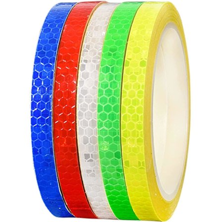 Reflekterende tape med lim, 5 ruller selvklebende reflekterende tape, 8 meter refleksbånd, sikkerhetsadvarsel, synlighet, reflekterende tape
