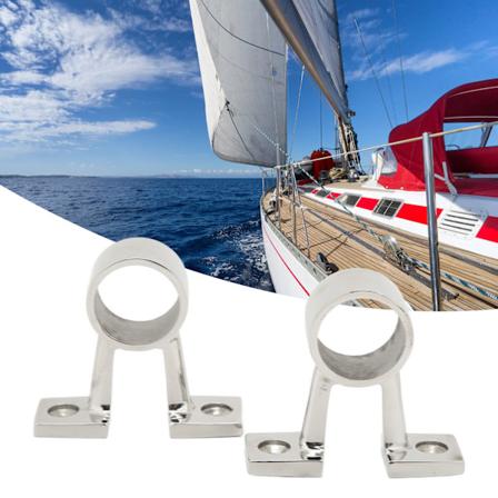 2 st Marine Båthandräcke Fäste Center Support Bracket Stanchion Rostfritt Stål för 1 tum Rör
