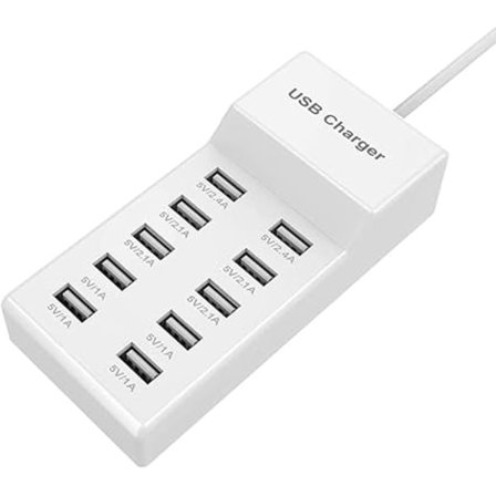 -USB-laddare, 10-portars USB-uttag, USB-snabbladdning med flera portar