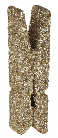 Tøjklemmer mini glimmerguld 12-pak