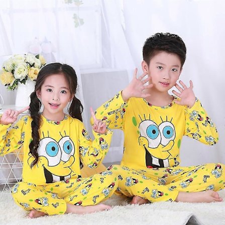 Tegneserie Pyjamas Sæt Børn Pige Dreng Lange Pyjamas Pjs Nattøj