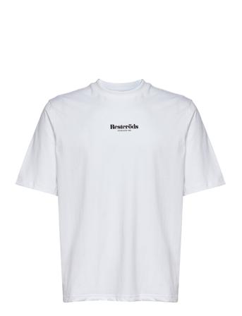 Logo Mid Sleeve Tee Gots Tops T-shirts Short-sleeved White Resteröds