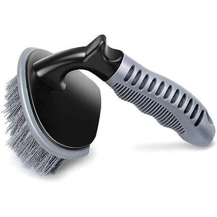 Hjulbørste til rengøring af bilens alufælge og dæk, fælgrenser til din bil, motorcykel eller cykeldækbørste vaskeværktøj (1 stk., grå)