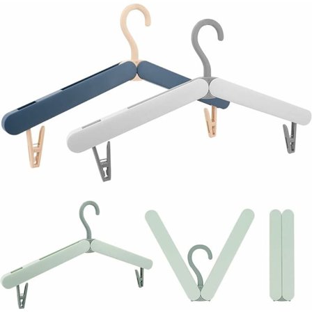 3-pack hopfällbara plastresväskor med torkklämmor för strumpor