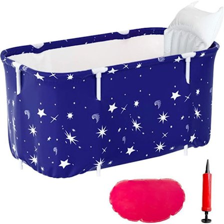 Bærbar oppblåsbar badekar for voksne, frittstående, sammenleggbar