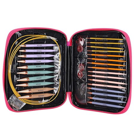 13 par utbytbara stickningsnålar set, cirkulära stickningsnålar med 2,75 mm-10 mm