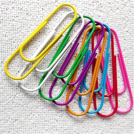 30 stk. 100 mm Store Flerfarvede Papirclips - Blank Vinyl Co, ZQKLA