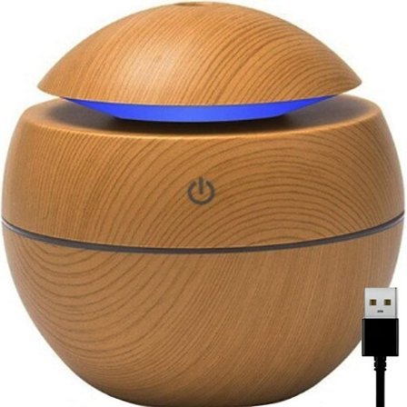Ultraljuds Aroma Diffuser med Färgad LED-belysning, USB, 150 ml,