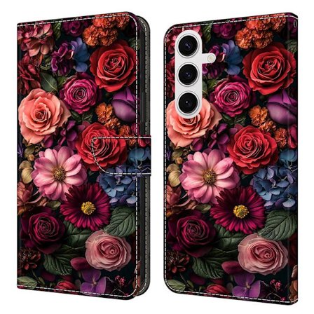 Samsung Galaxy S26 Plus Plånboksfodral Konstläder Flip Ställ Blommig