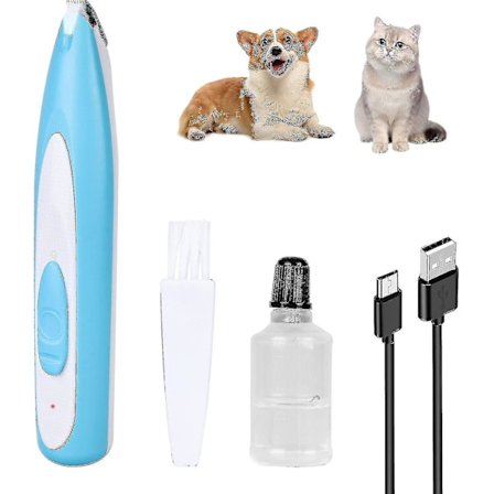 Støjsvag Hundepote Trimmer Med LED-Lys Og Kattelys - Kæledyrshårtrimmer - Pote Trimmer Til Trimning