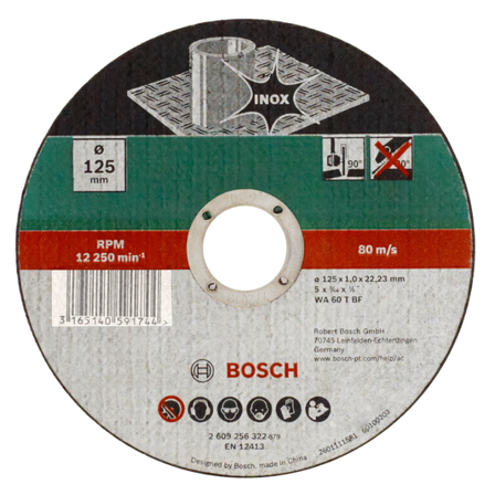 BOSCH KAPPESKIVE INOX 125X1,0MM RETT