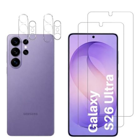 Karkaistu lasi Samsung Galaxy S26 ULTRA:lle ja kameran suoja [Pakkaus 2] Phonillico suojakalvo