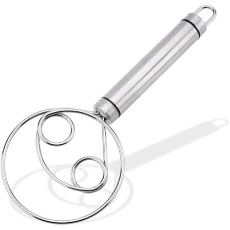 Dejrører Æggepisker Rustfrit Stål Hollandsk Dej Håndpisker Piskeris Sølv 19,5*7cm