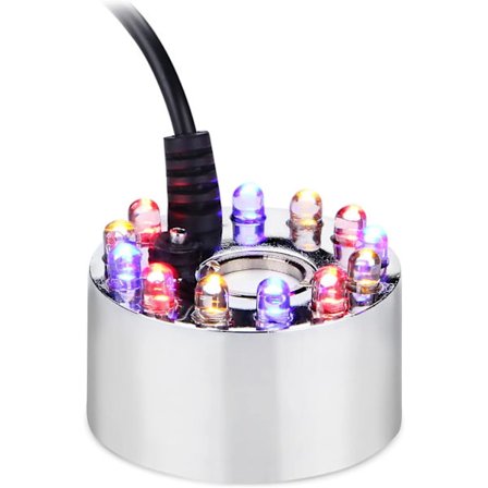 Tågegenerator til indendørs springvand, ultralydstågemaskine med 24V sikker spænding, legeringsmateriale, farveskiftende LED-lys, luftfugter til