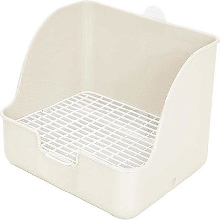 1 stk hvitt kanintoalett/pottetrening/lett å installere/rektangulær kasse/dyrebak for marsvin