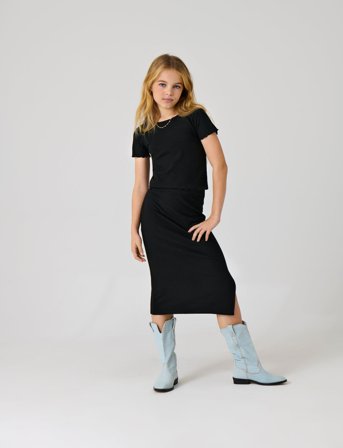 Kids Only Kognella Long Side Slit Skirt Jrs Noos - Black - 146