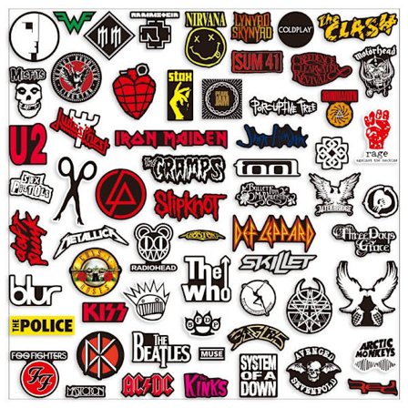Rock & Metal Band Dekal Klistremerker – Vanntette Vinyl Gitar- og Laptop-klistremerker for Musikere og Musikkelskere