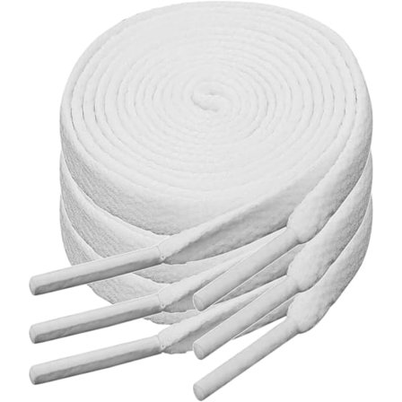 valkoiset litteät kengännauhat, sopivat tennareihin jne. Valkoinen