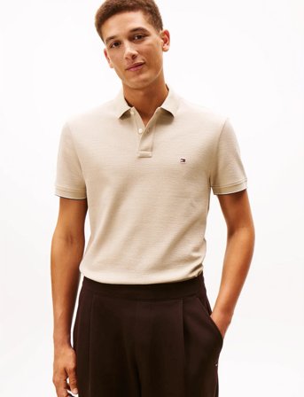 Tommy Hilfiger Seersucker Reg Polo - Beige - M