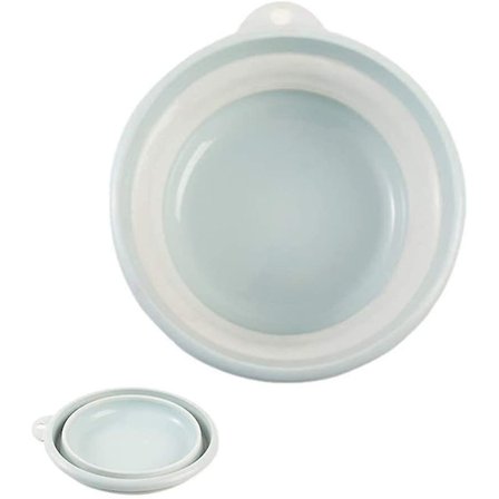 Sammenklappelig opvaskebalje og salatskål, rund foldbar opvaskebalje multifunktionel bærbar vaskebalje udendørs camping vandreture brudsikker opvask 