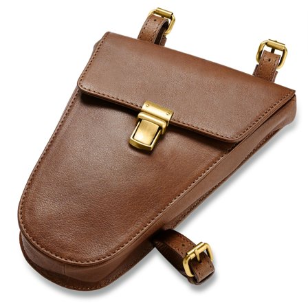 Bolsa para sillín de bicicleta | Cuero de búfalo de grano completo marrón oscuro for Men