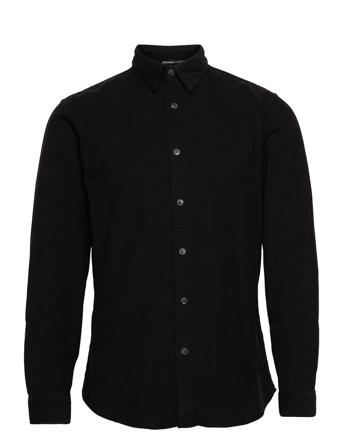 Slhslimasher Shirt Ls Cord Camp Black Selected Homme