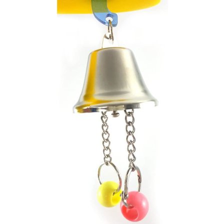 Bur til små dyr med hængende klokke, perler og bidlegetøj