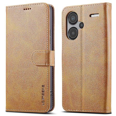 LC.IMEEKE Xiaomi Redmi Note 13 Pro+ 5G -kotelo, vasikannahkainen lompakkokotelo, folio-puhelinkotelo (FMY) Yellow