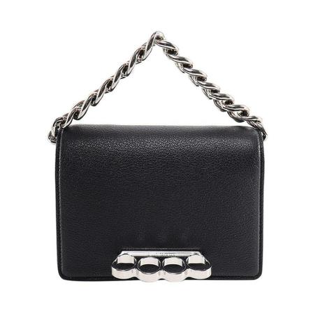 Alexander McQueen, THE Four Ring BAG Zwart, Dames, Maat:ONE Size