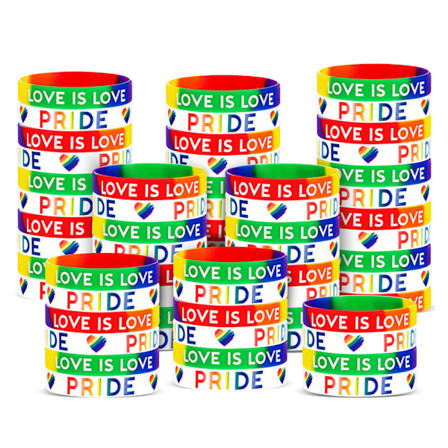 Fasjonabelt Pride-tilbehør: Regnbuefargede silikonarmbånd for LHBTQ-støtte, unike symbolske design på kvalitets silikonmateriale, ideell gave for
