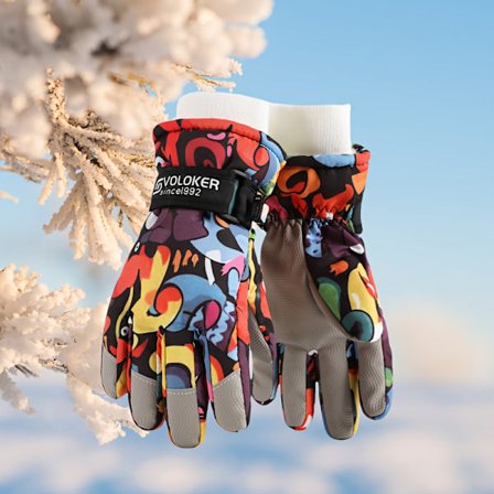 Par Vinter Skihansker Tegneseriedesign Anti-skli Vindtett Varm Berøringsskjermkompatibel