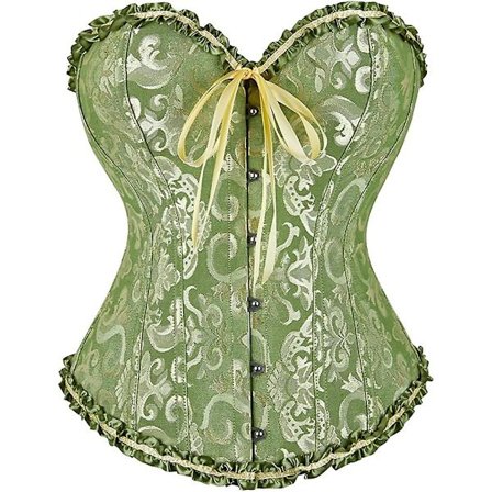 Szivyshi Dame Overbust Sweetheart Lace Up Plastic Bones Corset Bustier Top -ge