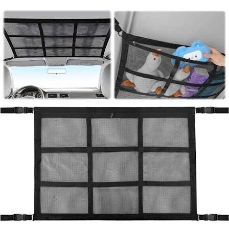 Bagasjenett for bil, takoppbevaringsnett, oppbevaringsnett for campingbil og taktelt, lastenett for biltak, oppbevaringspose for bil, dobbeltlags 