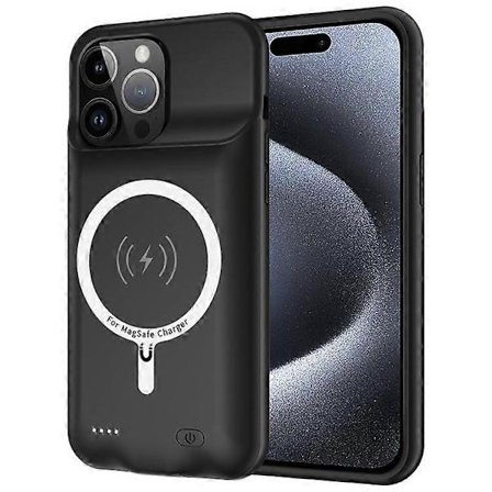 G98S Batteri Cover Kompatibelt Med iPhone 15 Pro Max, 8500mAh Power Bank Bærbar Opladnings Telefon Cover Kompatibelt med Magsafe