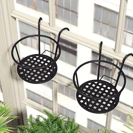 Blomkrukehållare i järn för balkong, räcke blomkrukehållare, hängande blomkrukehållare