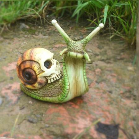 1-pakke Skjelett Snegle Skalle Skulptur Gotisk Hage Hjem Decor Re