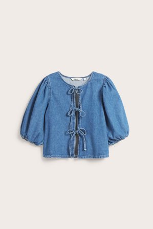 Kappahl | Bluse med knyting | Denim