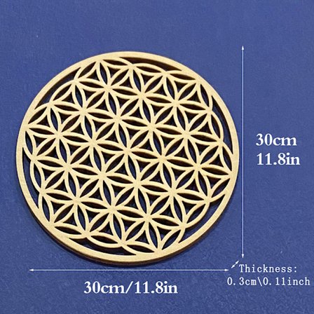 1 PC Chakra Flower of life Naturligt Symbol Træ Rund Kant Circle