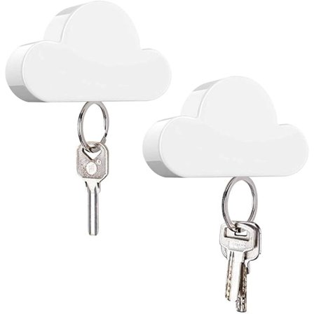 Sky Key Hook for Vegg, Sky Sterk Magnetisk Nøkkelholder Limkrok Nøkler Magnet Holder 2 PCS (2)