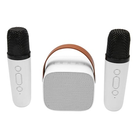 Mini Karaoke -laitepaketti, kannettava stereo Bluetooth -kaiutin 2 langattomalla mikrofonilla lapsille ja aikuisille, jopa 512 Gt tallennustila, 